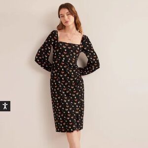 Boden Square Neck Jersey Midi Dress Womens size 6P
